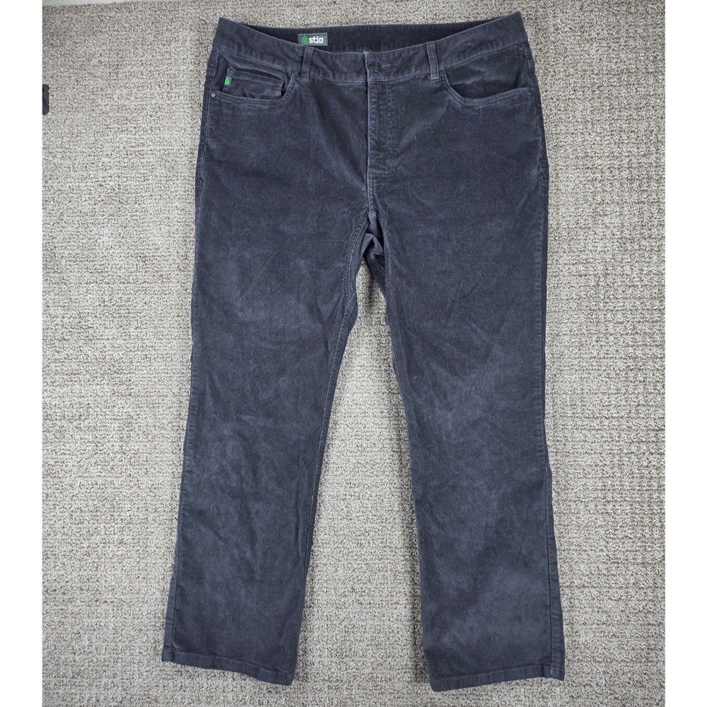 Stio Rivet Corduroy Pants Mens 38x30 Charcoal Gray Straight Leg Stretch Outdoor‎